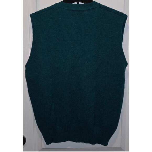 Vintage Dead Stock Jantzen wool sweater vest Green sz L - Picture 2 of 4